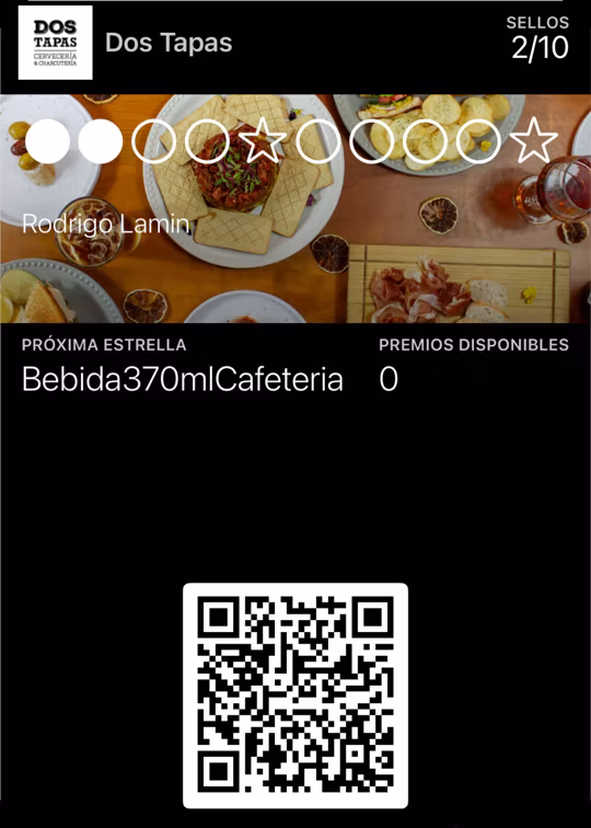 Tarjeta de lealtad de Dos Tapas