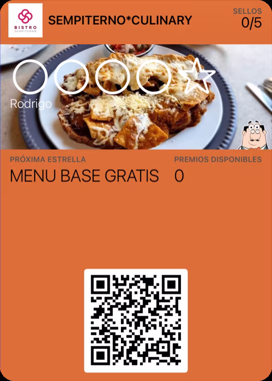 Tarjeta de lealtad de Sempiterno Culinary